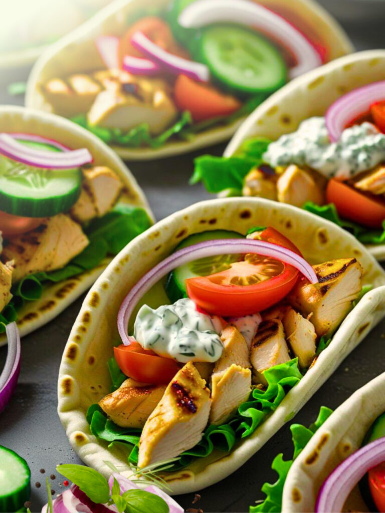 Easy Greek Chicken Pita Wraps | Healthy Summer Meal Idea
